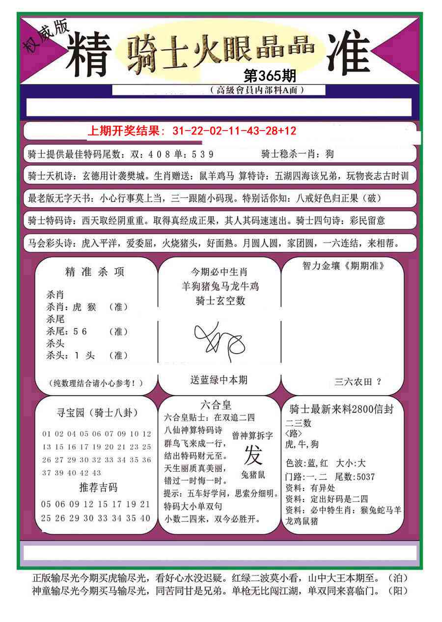 365期骑士火眼晶晶（正）[图]