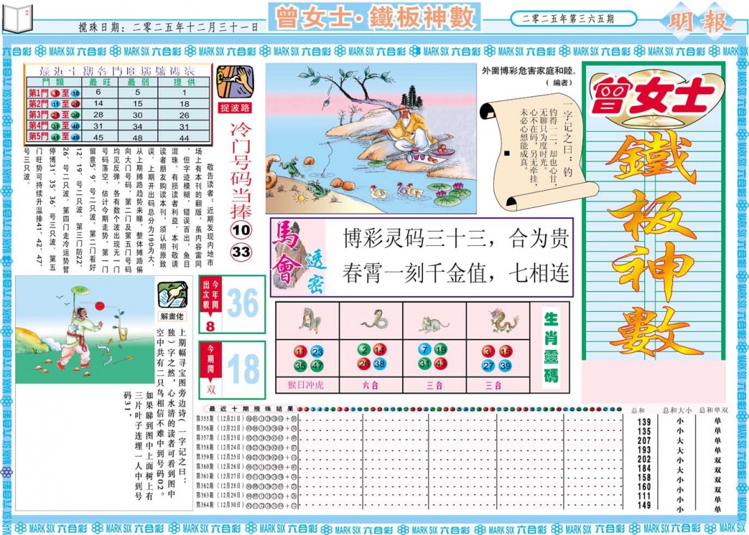 365期曾女士铁板神数A[图]