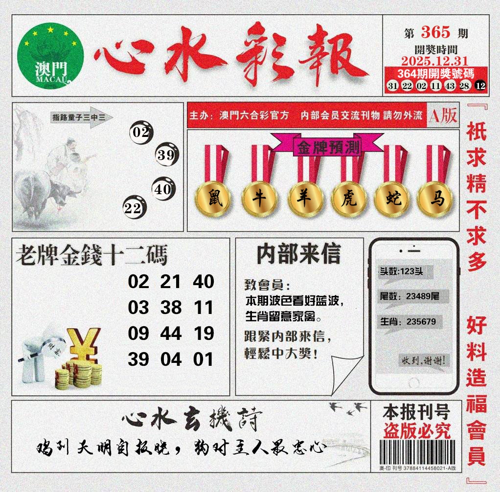 365期心水彩报[图]
