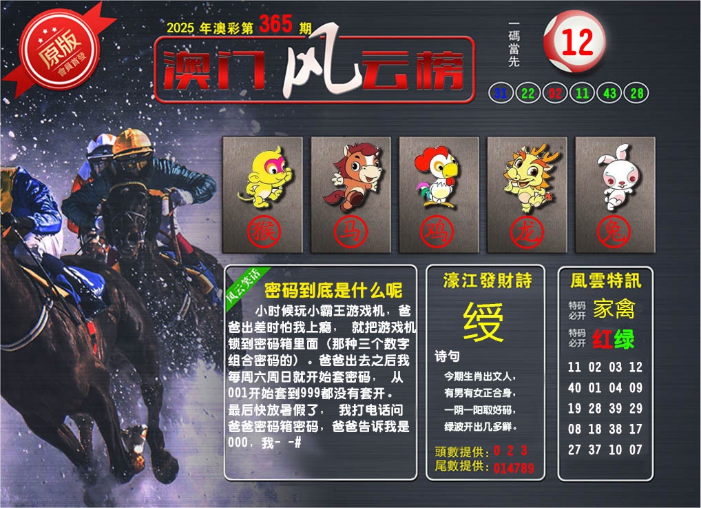 365期澳门风云榜[图]