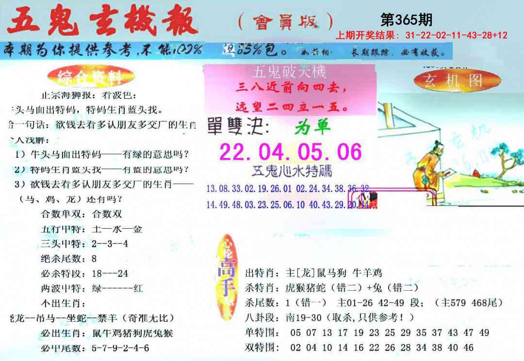 365期新五鬼玄机[图]