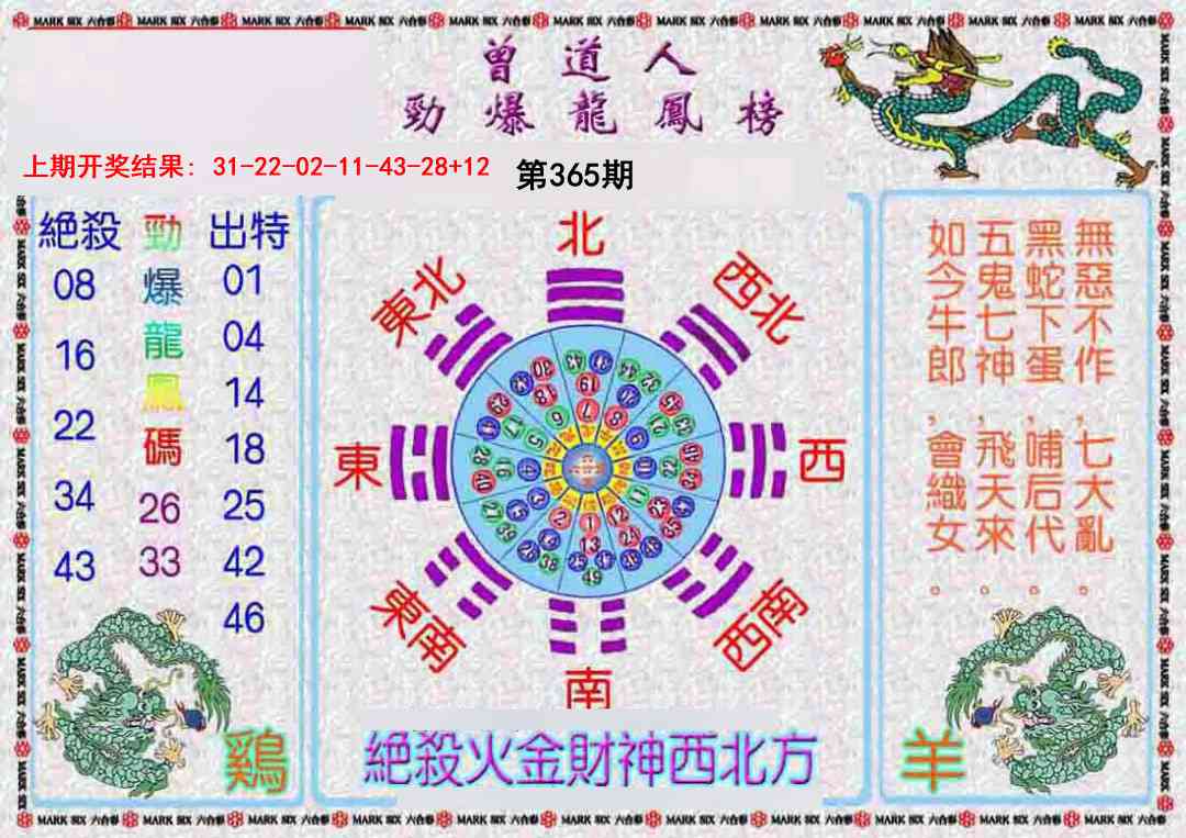 365期曾道人劲爆龙凤榜[图]