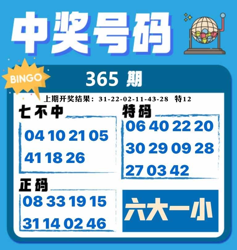 365期中奖号码[图]